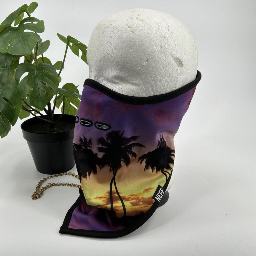 NEFF Mountain Fleece Lined Ski Mask Beach Sunset Print Face Mask Adult Unisex